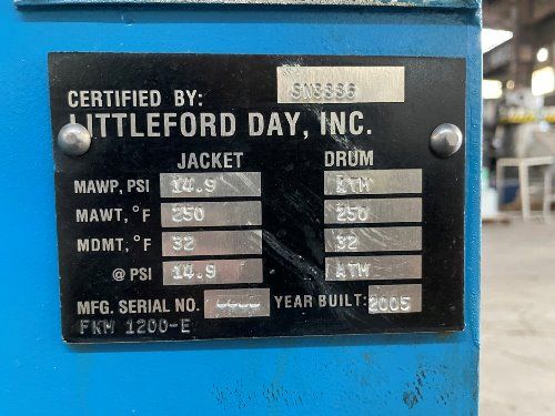 Littleford Littleford Fkm 1200 E Mixer