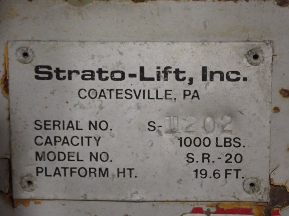 Strato-lift 1000 Lbs/19.6 Ft S.r.-20 Lift - S.r.-20