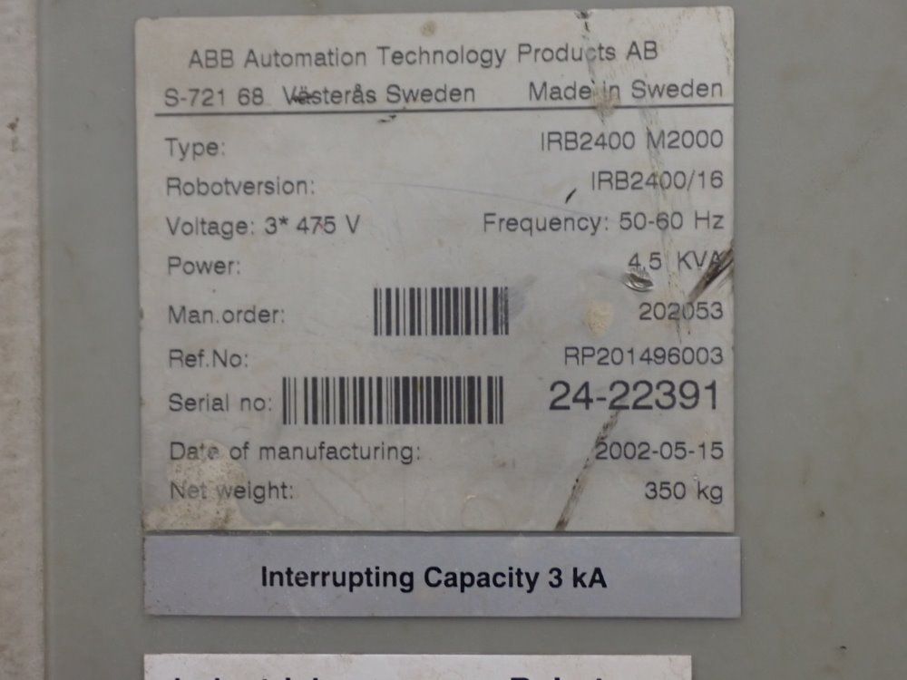 Abb Irb2400 M2000 Robot - Irb2400 M2000