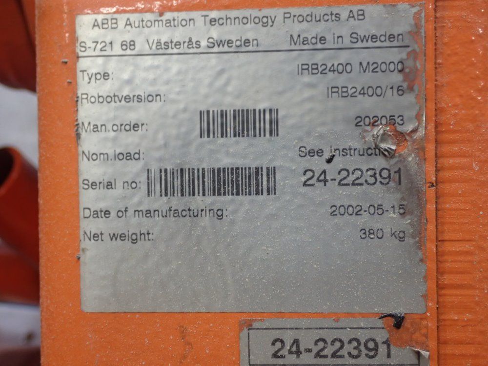 Abb Irb2400 M2000 Robot - Irb2400 M2000