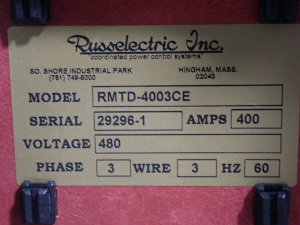 Russelectric Automatic Transfer Switch Control System