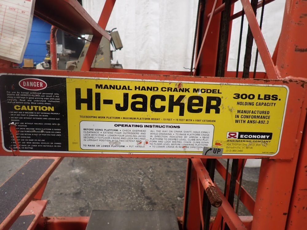 Economy Engineering Co. Hi-jacker/man Lift