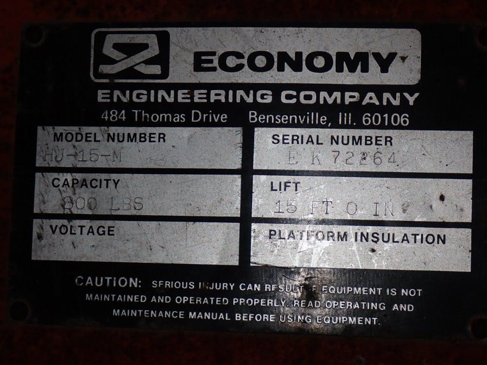 Economy Engineering Co. Hi-jacker/man Lift