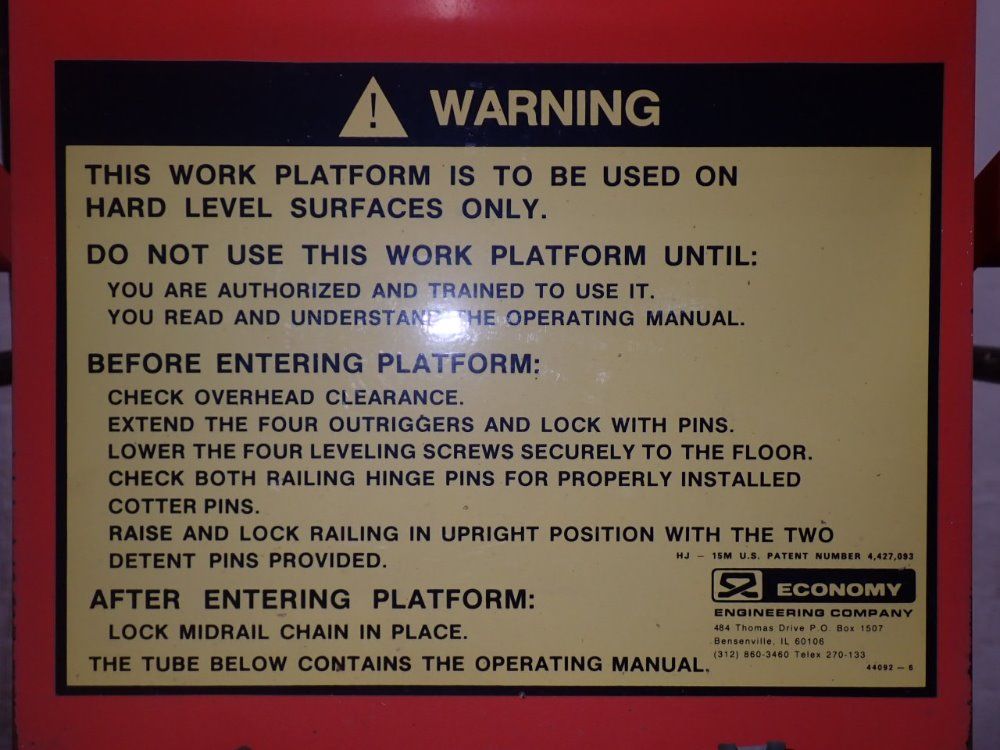 Economy Engineering Co. Hi-jacker/man Lift