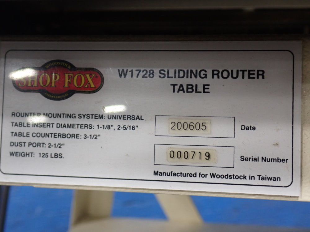 Shop Fox Sliding Router Table