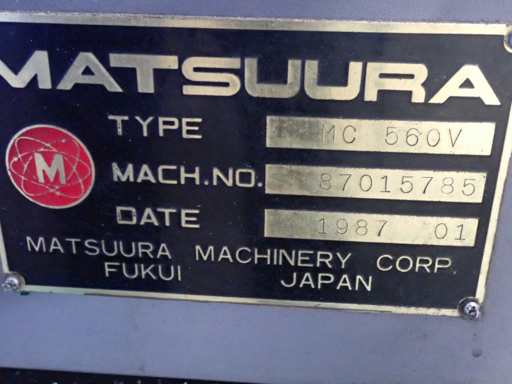 Matsuura 15" X 34" Mc560v Cnc Vmc - Mc560v
