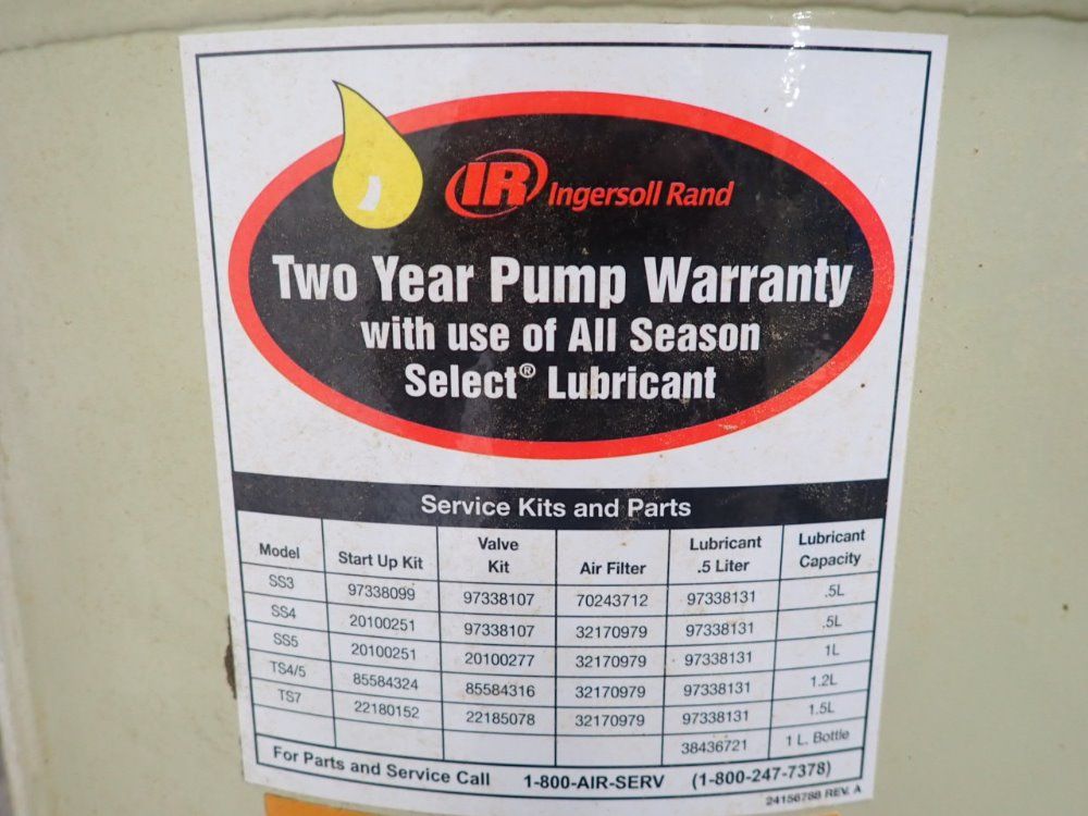 Ingersoll Rand 135 Psi Ss3660v Air Compressor - Ss3660v