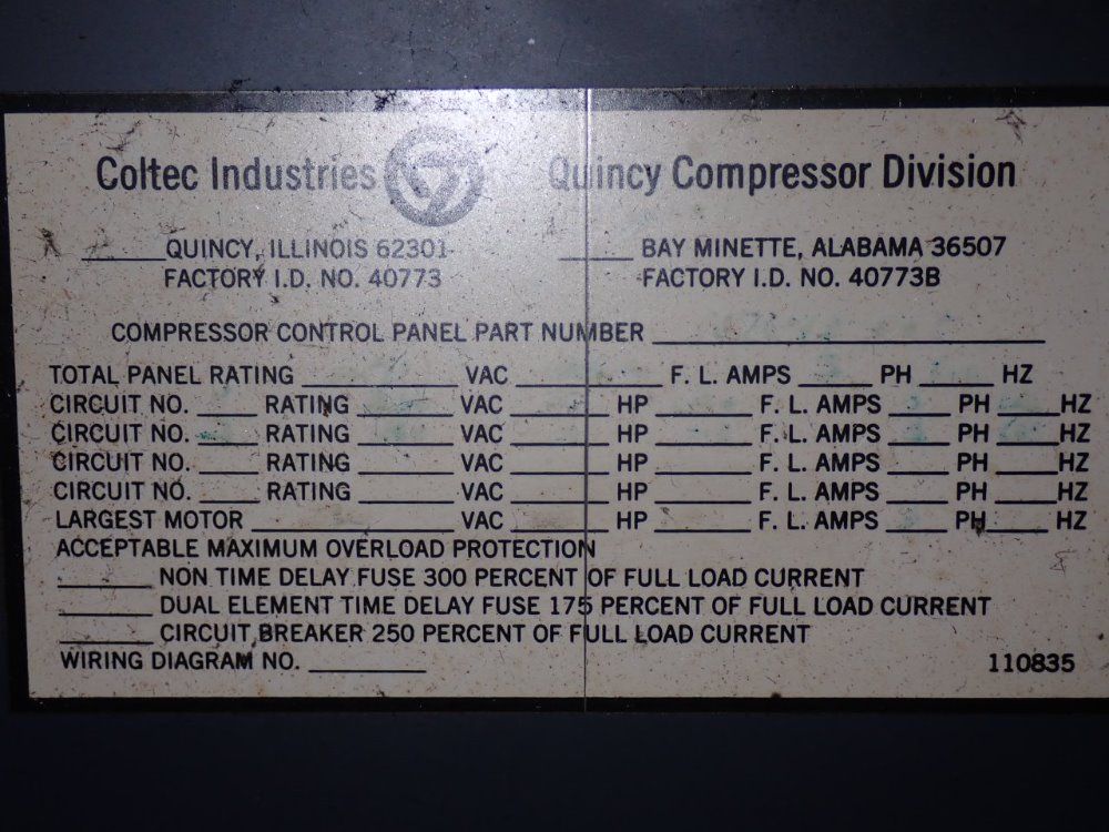 Coltec/quincy Air Compressor
