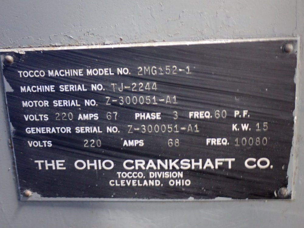 Tocco Induction Heat Treat Unit