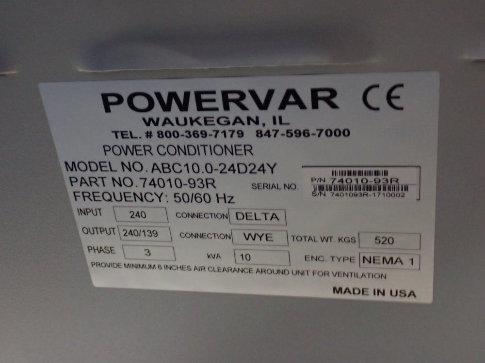 Ametek Powervar Power Conditioner