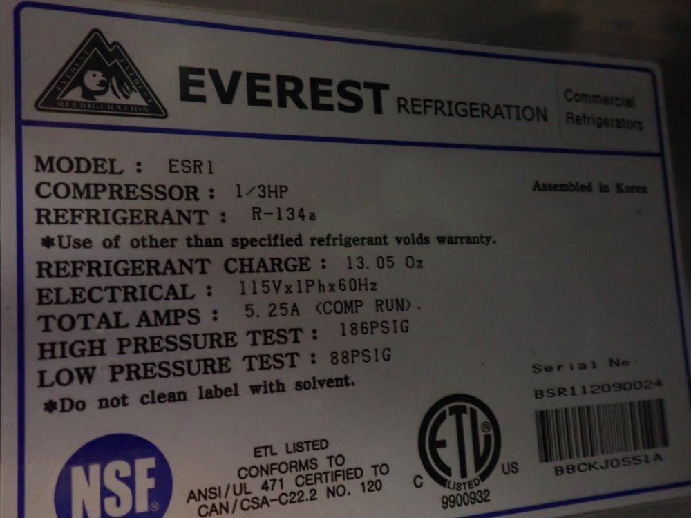 Everest Refrigeration Unit