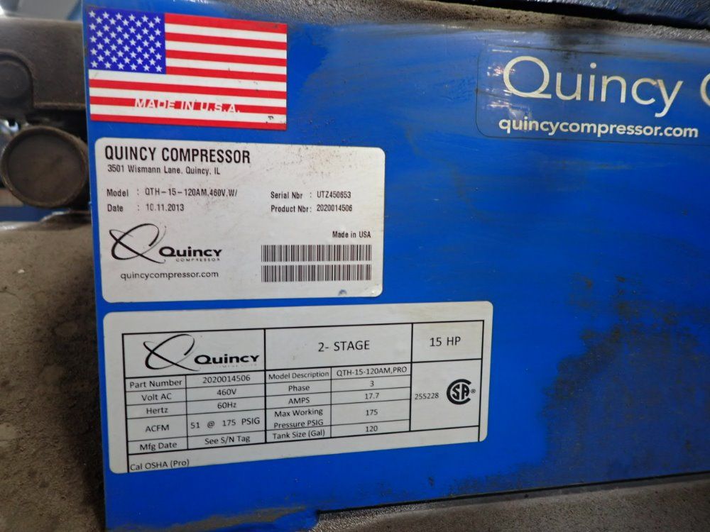Quincy 120 Gallon Air Compressor - Qt15