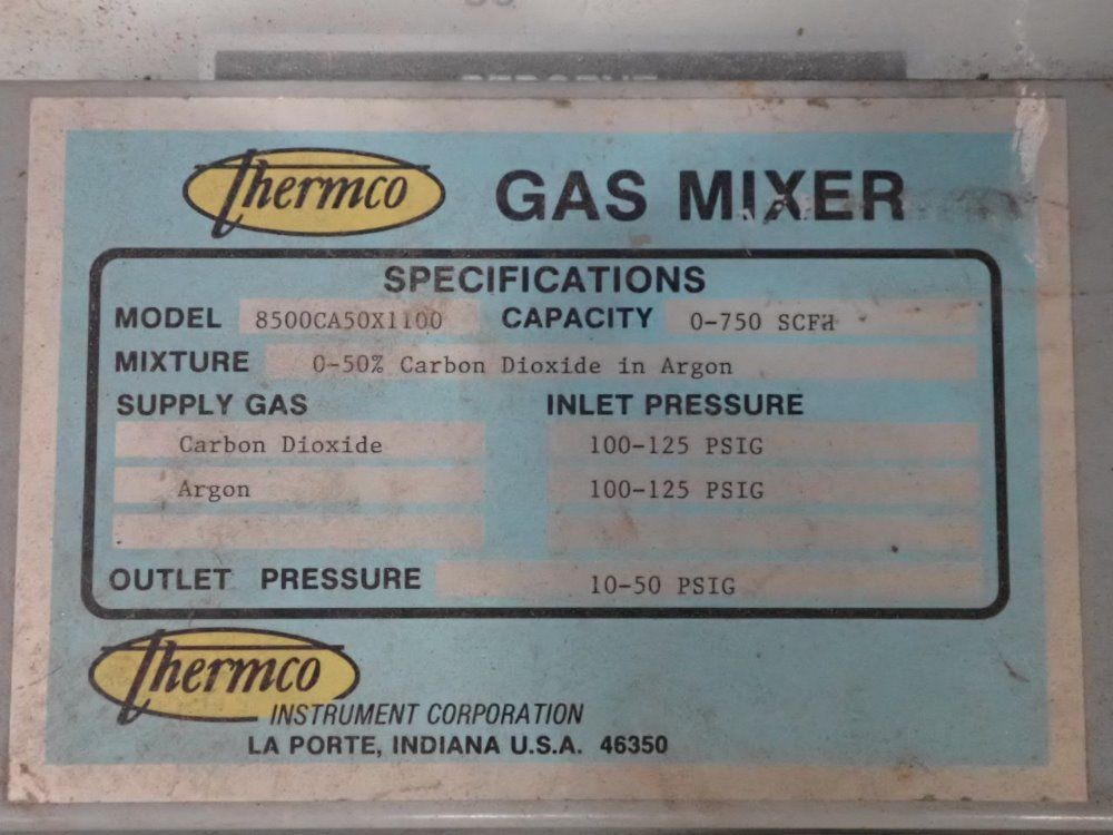 Thermco 750 Scfh/30a Gas Mixer - 8500ca50x1100