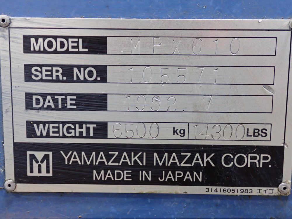Yamazak Mazak Corp Injection Molder