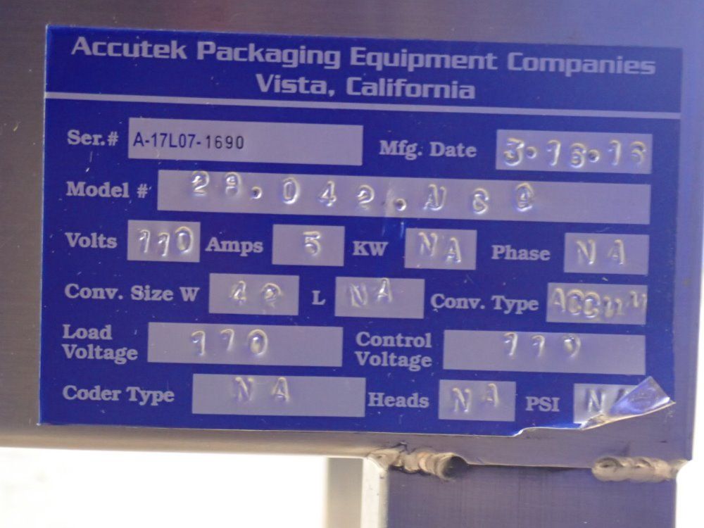 Accutek 42" Accumulation Table - 28-042-ajcc