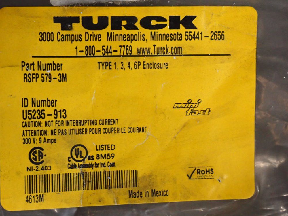 Turck Cable Assembly - Rsfp 579-3m