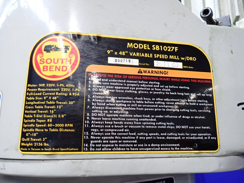 Southbend Vertical Mill