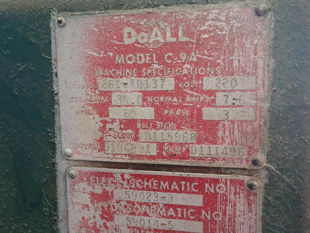 Do All 7.6a/20x143 Metal Cutting Bandsaw - C-9a