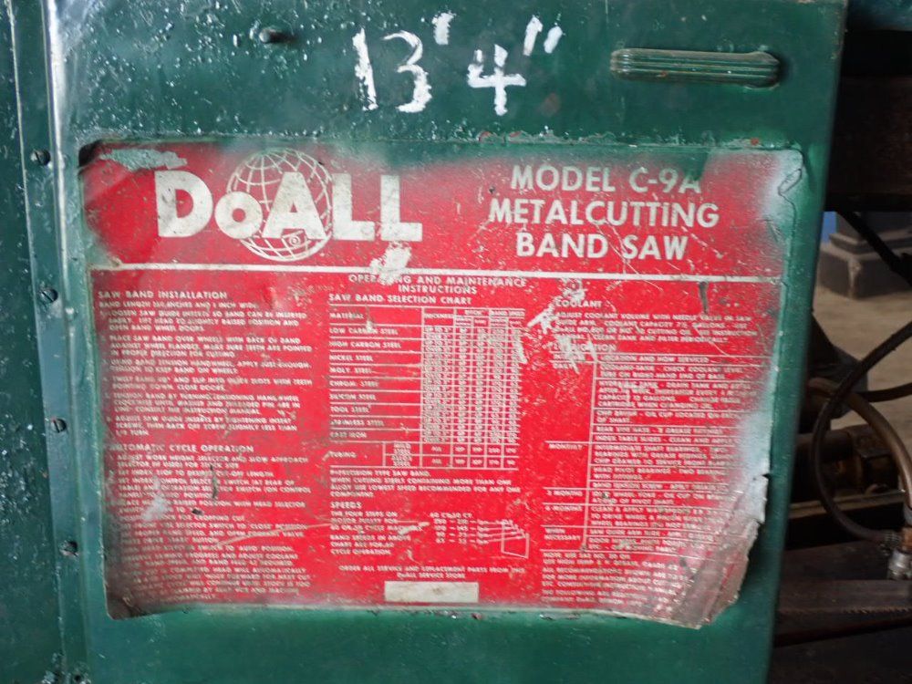 Do All 7.6a/20x143 Metal Cutting Bandsaw - C-9a