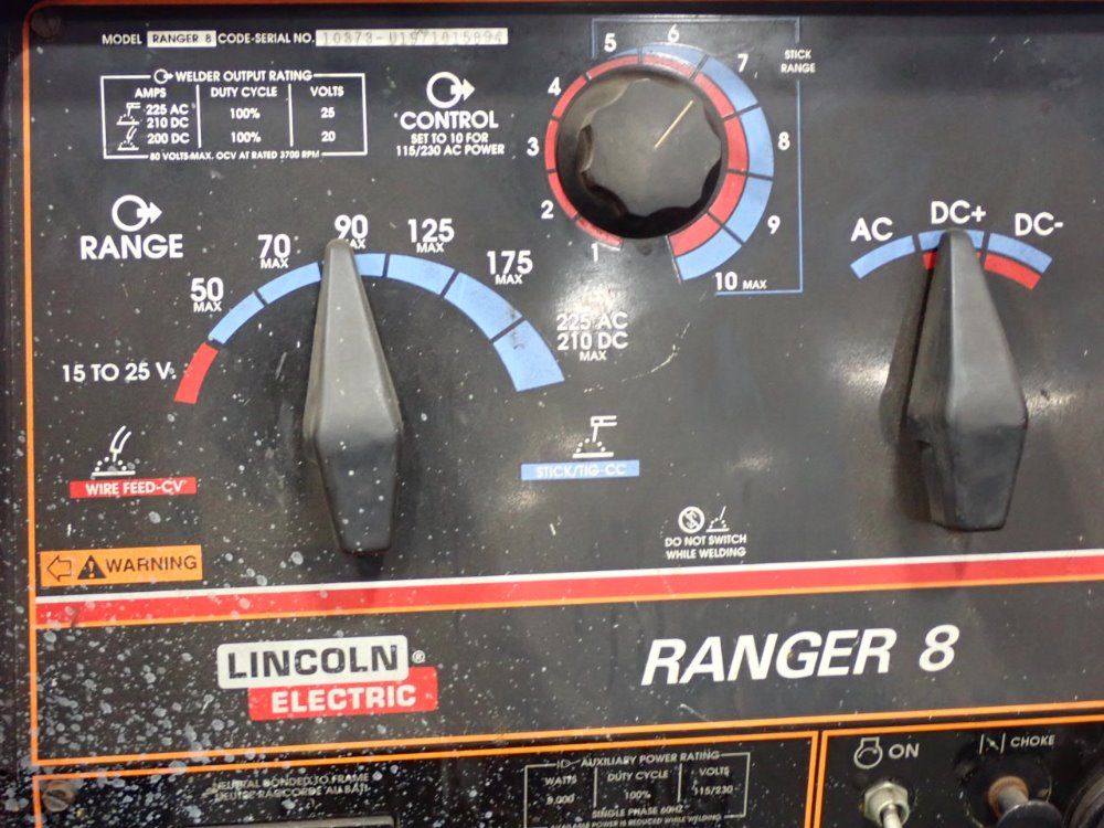 Lincoln 225 Ac Amp Ranger 8 Welding Generator 225 Amp - Ranger 8