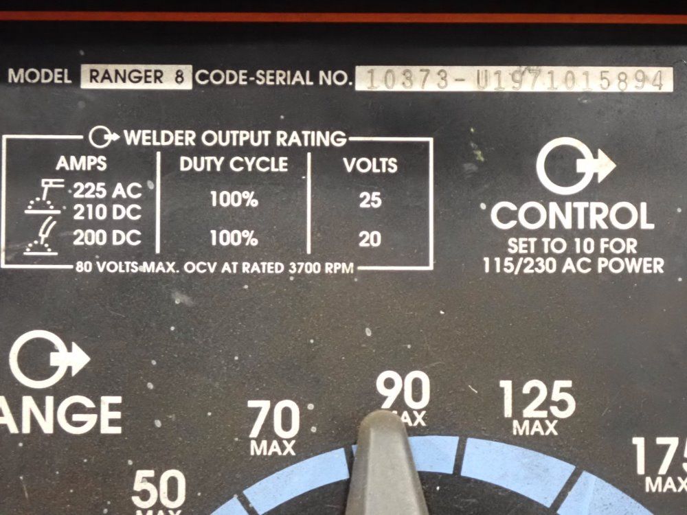 Lincoln 225 Ac Amp Ranger 8 Welding Generator 225 Amp - Ranger 8