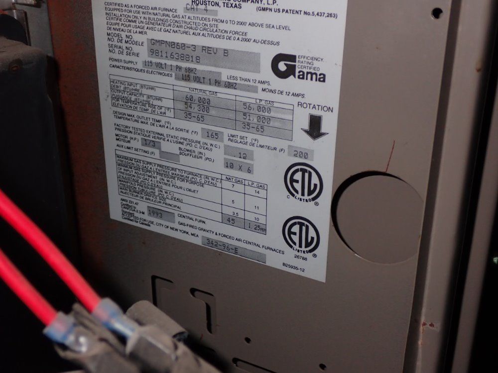 Milwaukee Thermoflo 60000 Btu Electric Air Furnace - Gmpn060-3