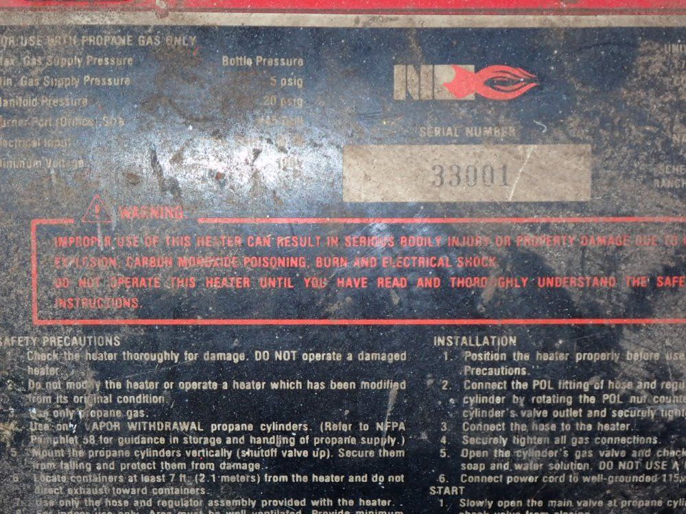 National Riverside 350,000 Btu Propane Heater - 3900fa