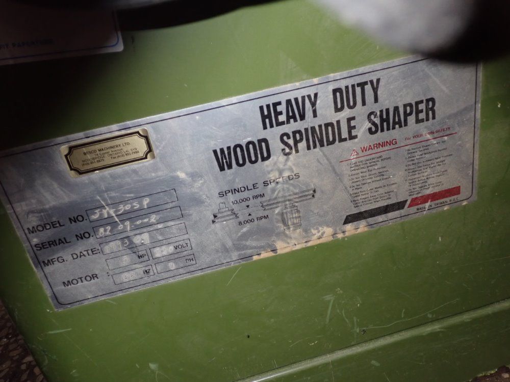 Besco 30" X 32" Table Wood Spindle Router - Jy-305p