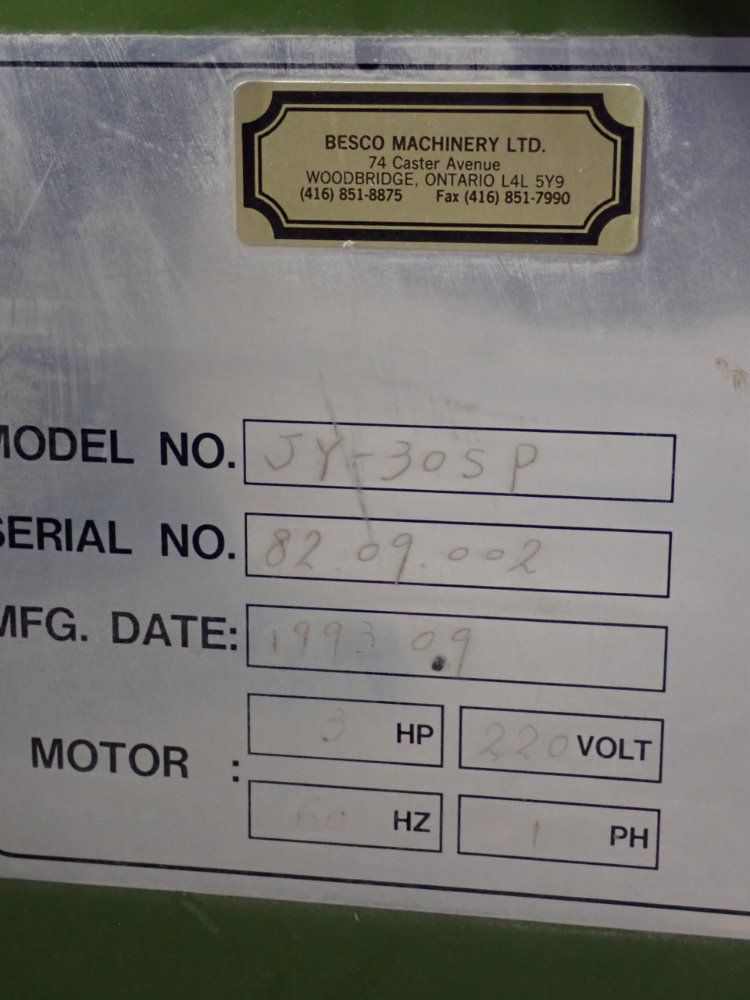 Besco 30" X 32" Table Wood Spindle Router - Jy-305p