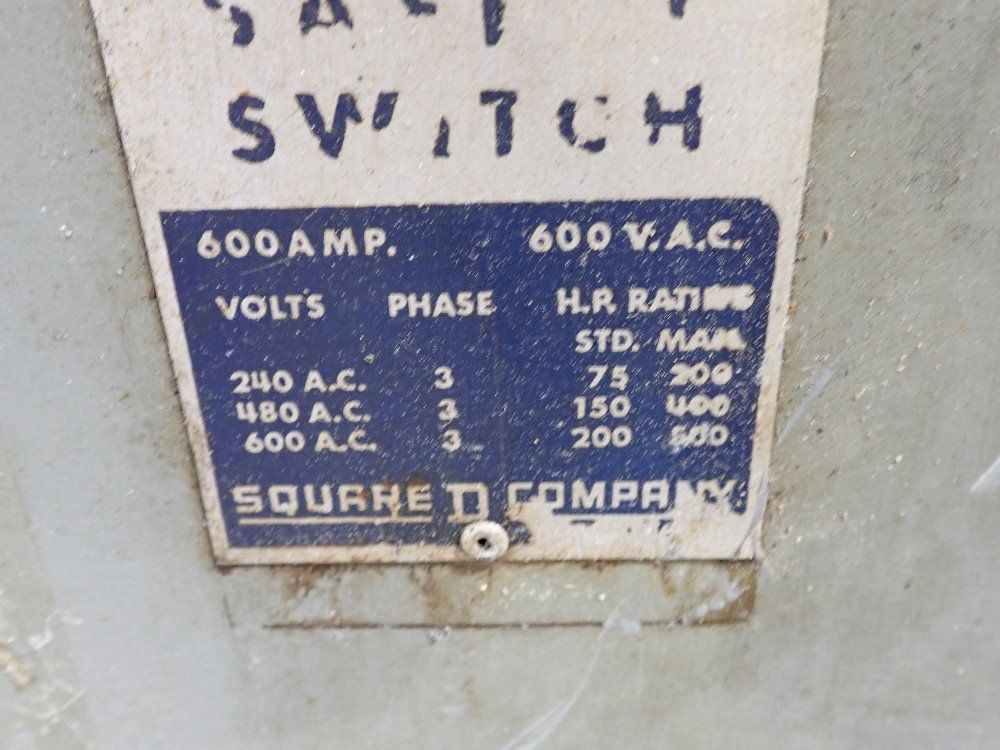 Square D 600 Amps/600v Fusible Disconnect