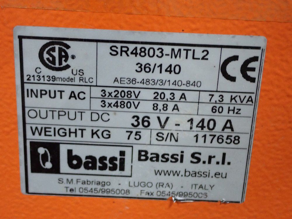 Bassi/eagletronic 140 Amps Battery Charger - Eagletronic Mtl-2/sr4803-mtl2