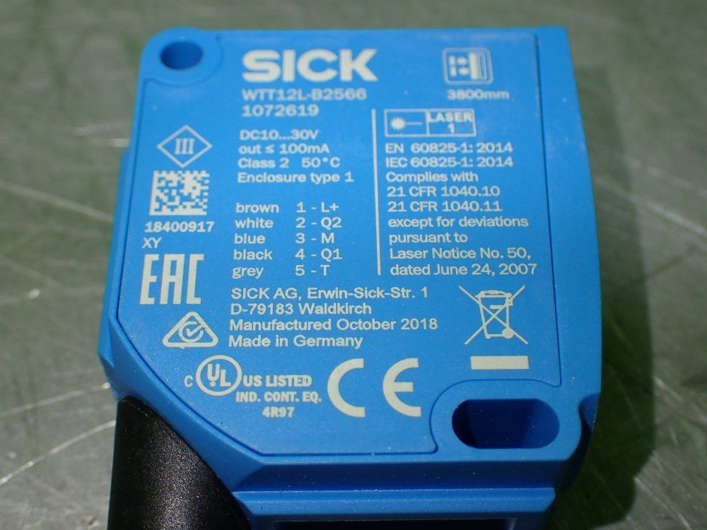Sick Wtt12l-b2566 Photoelectric Proximity Sensor. - Wtt12l-b2566