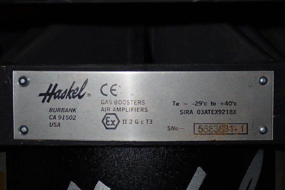 Haskel Gas Booster - Sira 03atex9218x