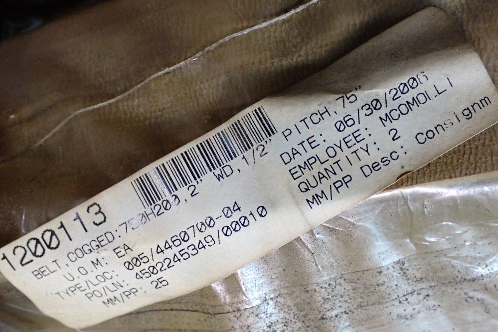 Ram Belting Co 2" X 1/2" X 75" Cogged Belt - 750h200