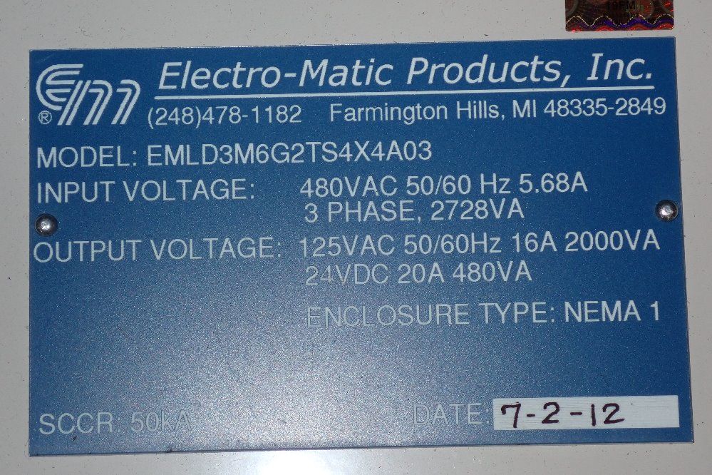 Electromatic Products Electrical Enclosure - Em103m6g2ts4x4a03