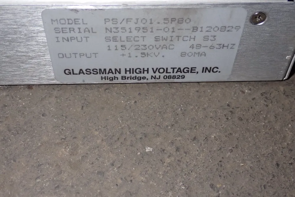 Glassman High Voltage Inc Unit Control - Ps/fjo/5p80