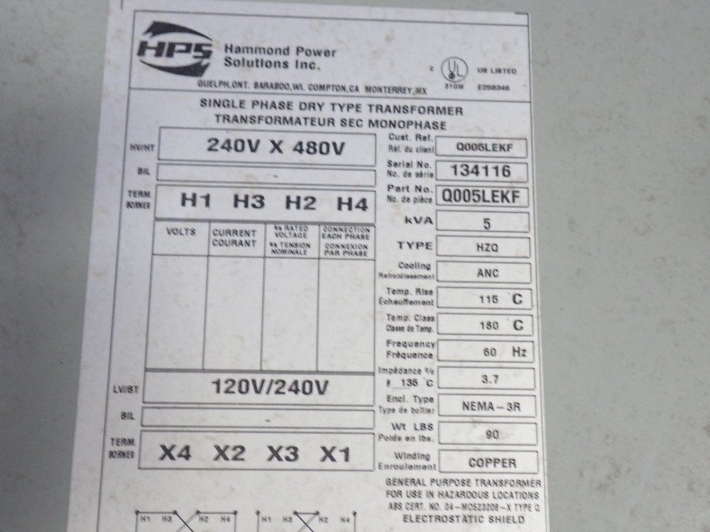 Hps Titan 5 Kva Transformer - Q005lekf