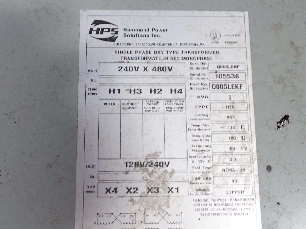 Hps Titan 5 Kva Transformer - Q005lekf