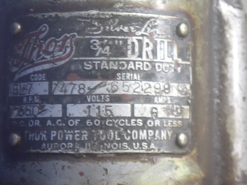 Thor Power Tool Co. 3/4" Standard Duty Drill - Silver Line