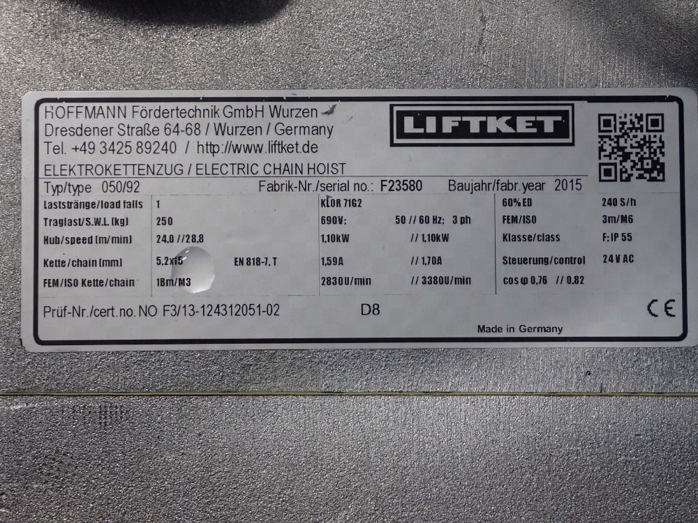 Liftket Electric Chain Hoist - 050/92