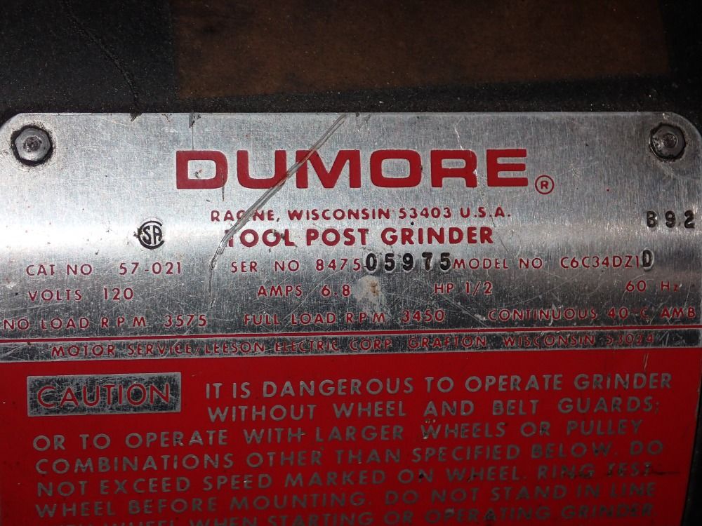 Dumore Corporation Tool Post Grinder - C6c34dzid