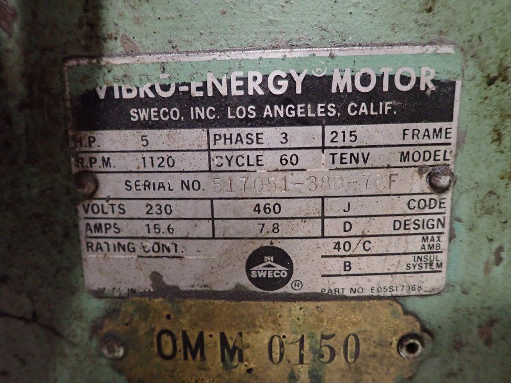 Sweco 44" Vibratory Finsher