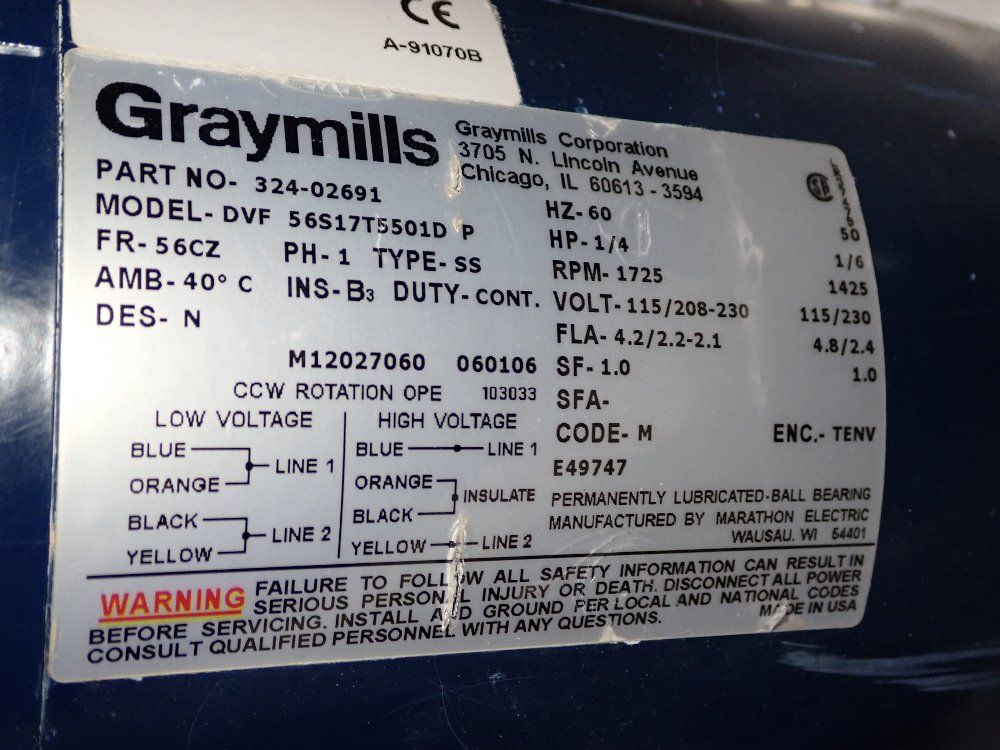 Graymills 1/4 Hp Pumping System - Dvf56517t5s01dp
