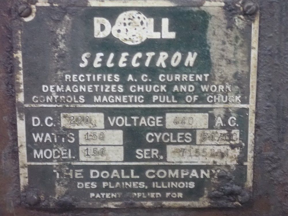 Doall 1 Hp Surface Grinder - D-6