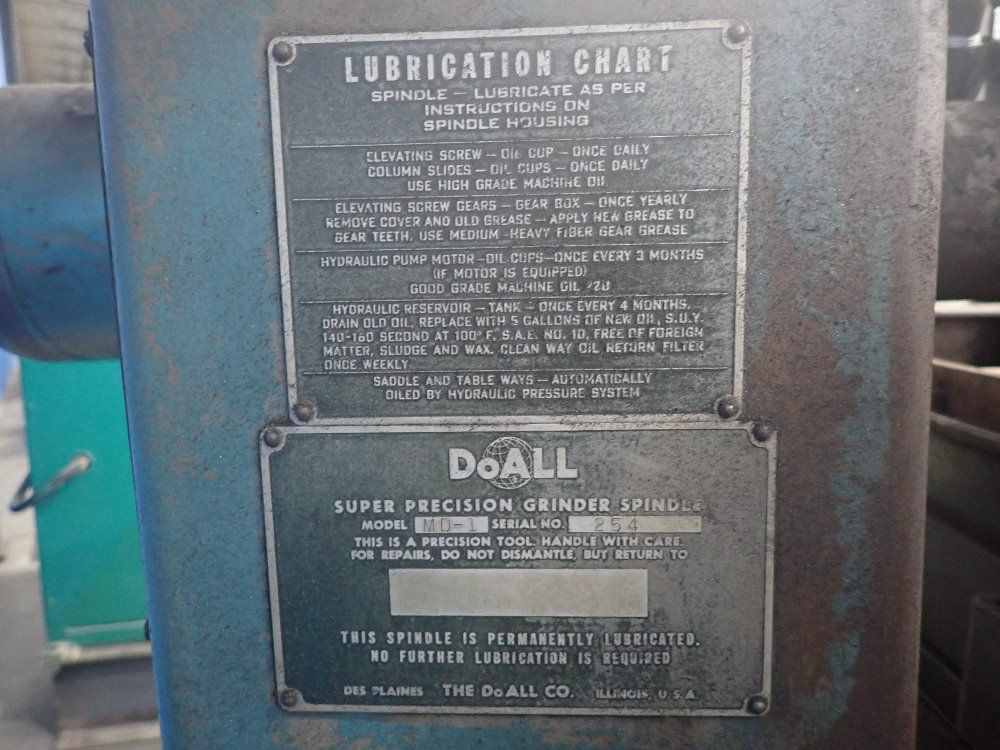 Doall 1 Hp Surface Grinder - D-6