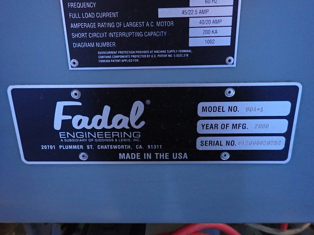 Fadal 16" X 39 1/2" Cnc Vmc - 904-1