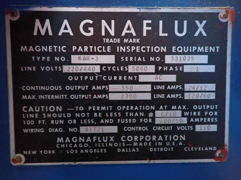 Magnaflux Magnetic Particle Tester - Kar-3