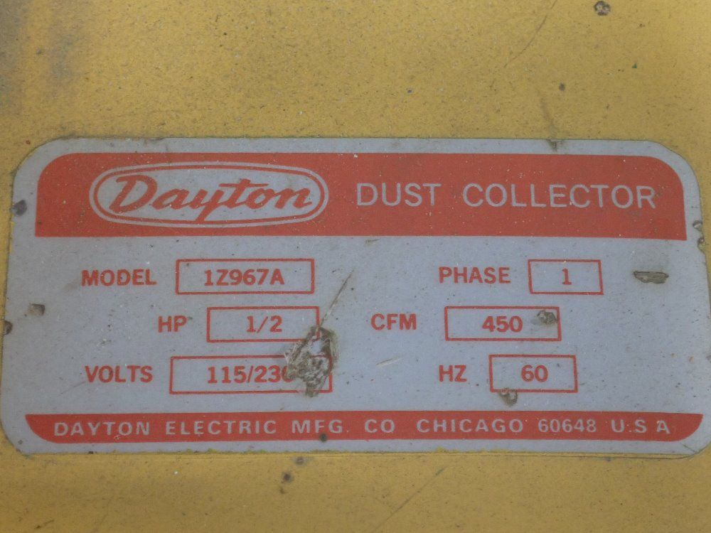 Dayton Electric Mfg. Co. 450 Cfm Dust Collector - 1z967a