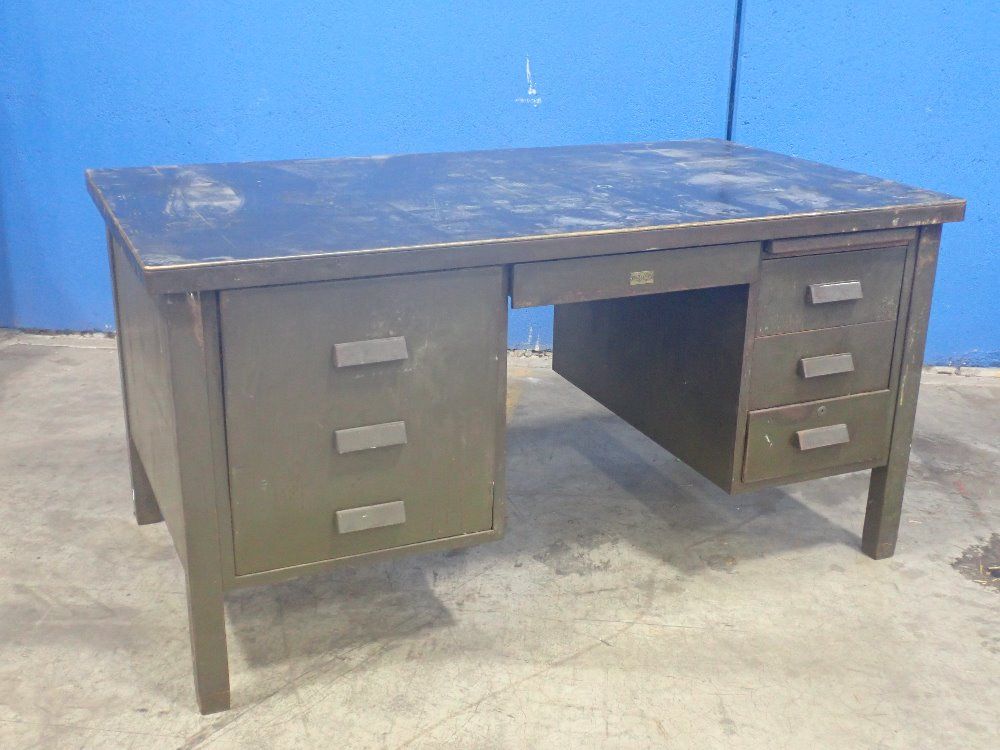 The General Fireproofing Co. 4 Drawers/2 Shelves/pull-out Ledge Steel Work Desk - Allsteel