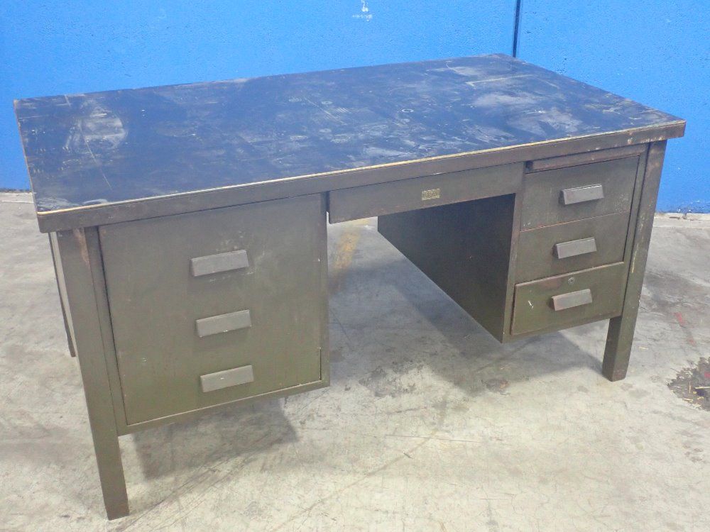 The General Fireproofing Co. 4 Drawers/2 Shelves/pull-out Ledge Steel Work Desk - Allsteel